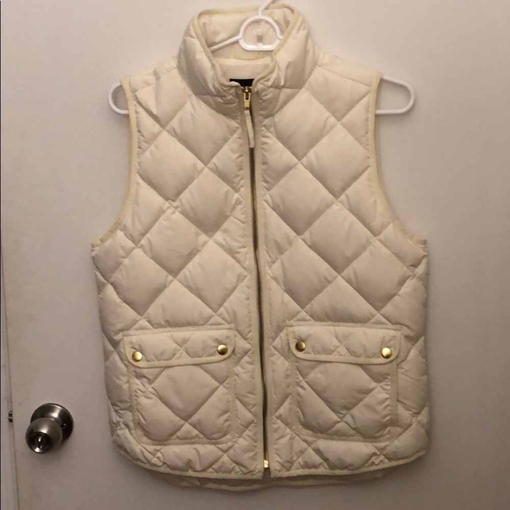 J Crew Quilted Puffer Vest (Ivory) (NWOT)